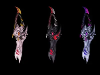 Corrupted Holy Dagger Low-poly 3D model