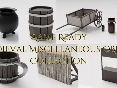 Medieval Miscellaneous Objects Low-poly 3D model