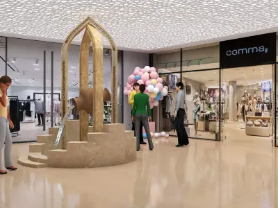 Shops interior of shopping mall 3D model