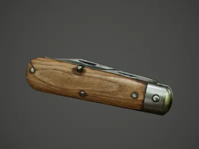 Swiss folding knife Low-poly 3D model