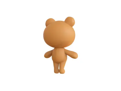 Little animal cute - Cartoon Bear - Character 001 Low-poly 3D model