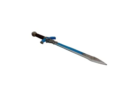 Glowing Magical Sword with Runes 3D model