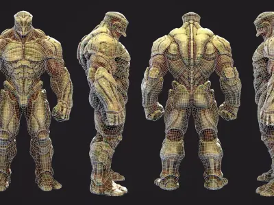 Soldier Heavy Horror Alien - Game Ready Enemy Character Low-poly 3D model
