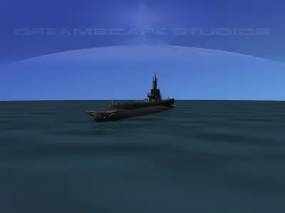 Balao Class Submarine USS Cubero SS347 3D model