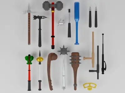 Medieval weapon set Free 3D model