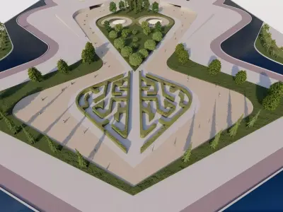 public park-Private Park Landscape 3D model