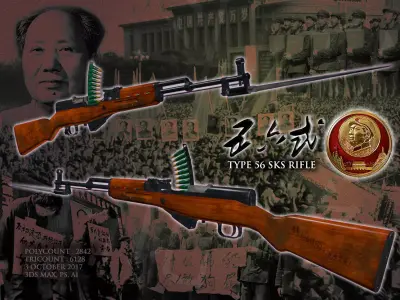 Chinese Type 56 SKS Rifle 3D model