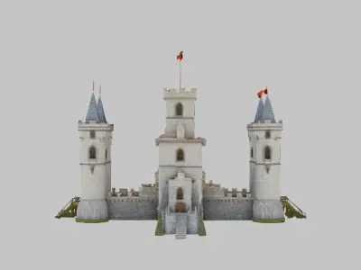 Majestic Gothic Castle 3D Model Low-poly 3D model