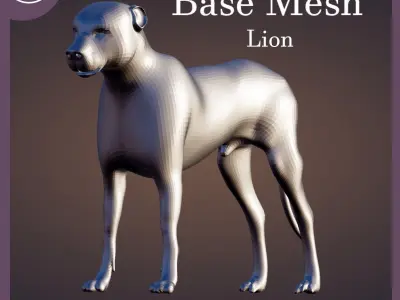 BASE UNTEXTURED LION Free low-poly 3D model