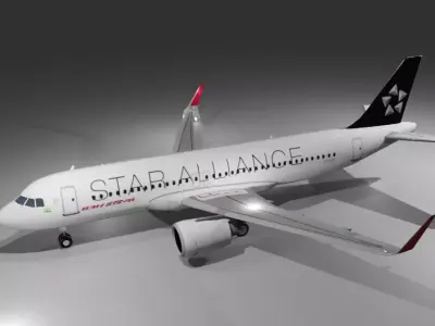 Star Alliance airbus a320neo low poly 3D Model  Low-poly 3D model