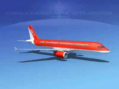 Airbus A320 LP Air Charter Intl 2 Low-poly 3D model