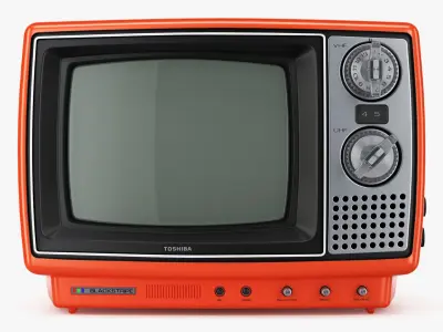 Retro Portable CRT Television TOSHIBA 9 Blackstripe C094U TV 3D model