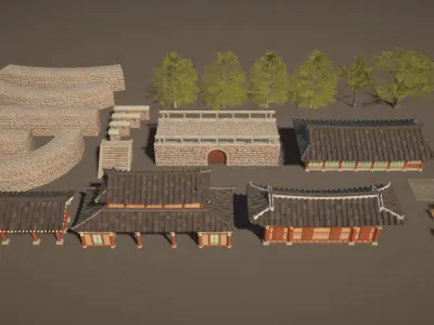 Korea Goryeo Palace Low-poly 3D model