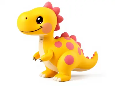 Cute Cartoon Dinosaur Model Pack Low-poly 3D model