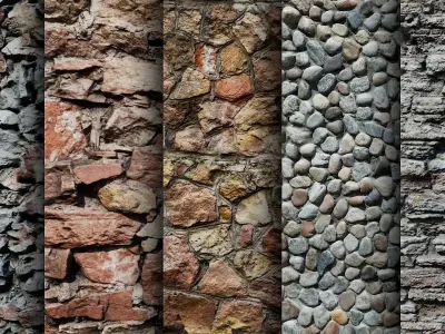 UE Rock Masonry materials part 01 Low-poly 3D model