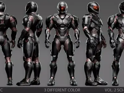 SciFi Soldier Character Low-poly 3D model purchase