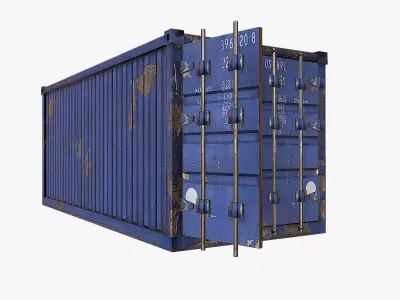 Container 1 shipping Low-poly 3D model