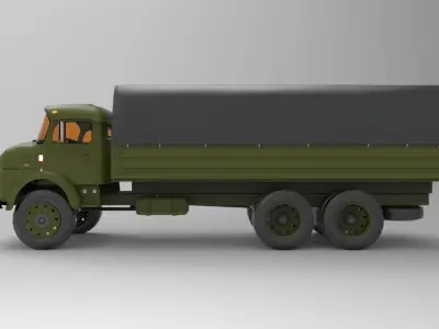 Old Mercedes Benz Military Truck 3D model