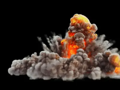 FumeFx Heavy Detonation Asset Low-poly 3D model