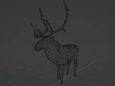Low-poly rigged reindeer Free low-poly 3D model