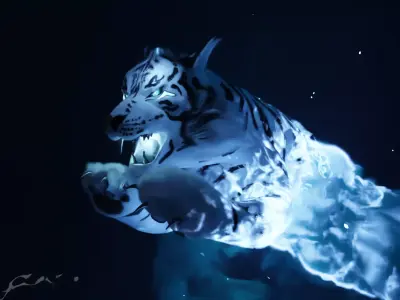 Divine Eclipse - Fantasy Tiger High Poly 3D model