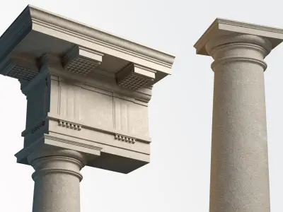 Doric mutulary  Column pedestal  Doric Order Vignola  3D model
