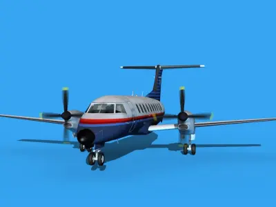 Embraer EMB120 United Airlines Express 2 3D model