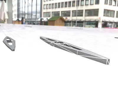 Concrete Power Pole Cross Connection 6 - Object 117 Low-poly 3D model