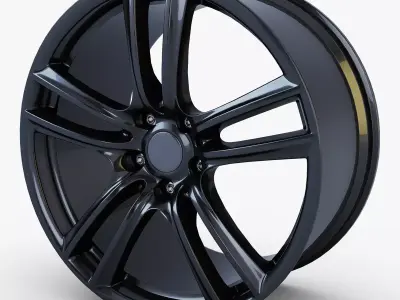 Style 303 wheel black Mid Poly Low-poly 3D model