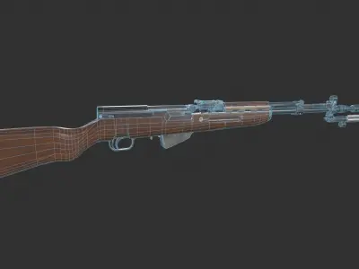 SKS Rifle Low-poly 3D model