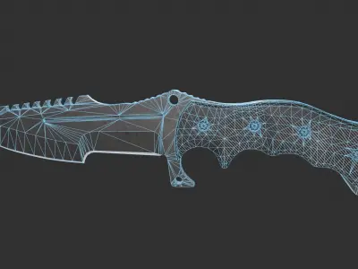 Huntsman Tactical Knife Low-poly 3D model