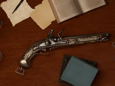 Vintage Gun - Realistic 3D Model Free 3D model
