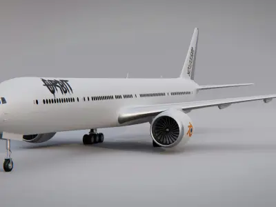 Boeing 777 Low-poly 3D model