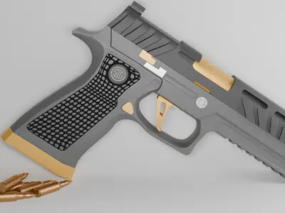 SIG SHORT  GUN Low-poly 3D model