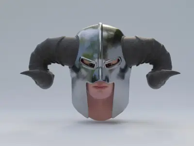 Viking Style Warrior Helmet Low-poly 3D model