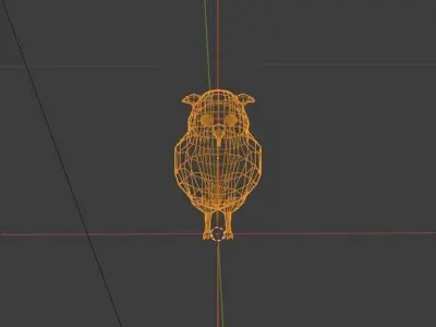 Great Horned Owl Low-poly 3D model