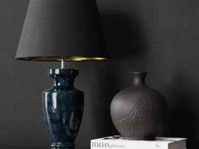  Eno Ceramic Arrius Granada Shade Lamp Model, Black 