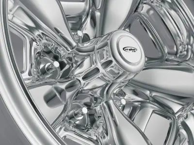 muscle car rim US Wheel Low-poly 3D model