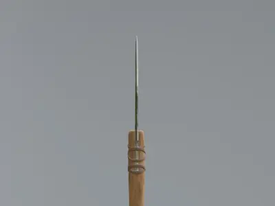 spear low-poly PBR with wooden handle Low-poly 3D model