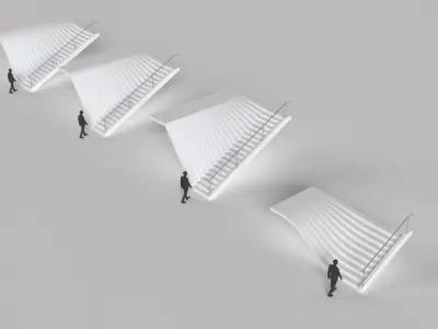 Stairs with Sweep Architectural Set X4 3D model