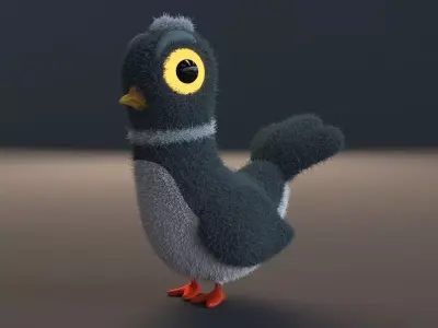 Cartoon Pigeon 3D model