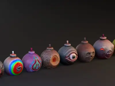 Pack Bomb 2 Low-poly 3D model