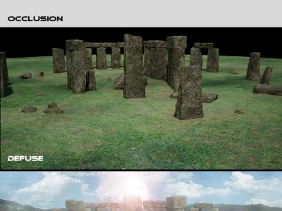 stone henge vray scene 3D model