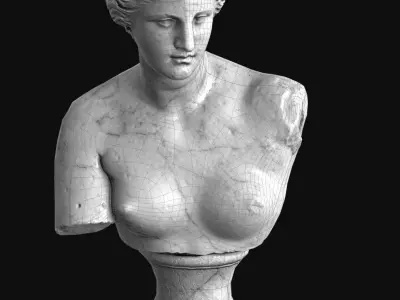 Venus de Milo Bust Sculpture Low-poly 3D model