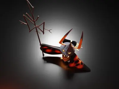Dark Cockroach Low-poly 3D model