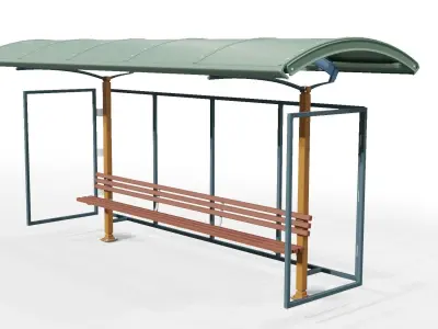 Bus Stand Waiting Area Free low-poly 3D model