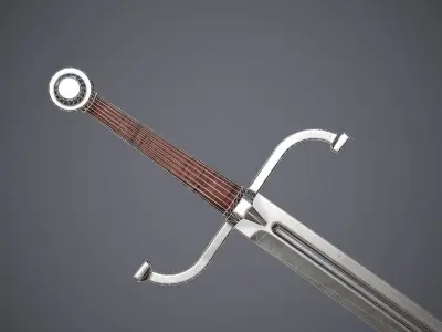 Falchion sword Low-poly 3D model