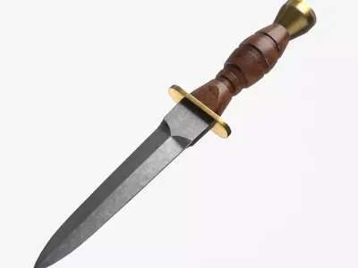 Florin Knife WW2 cleaned Low-poly 3D model