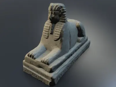 Low poly egyptian sphinx Low-poly 3D model