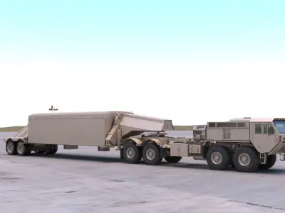 M983 Tractor with AN  TPY-2 X Band Radar 3D model